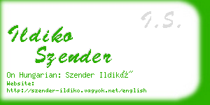 ildiko szender business card